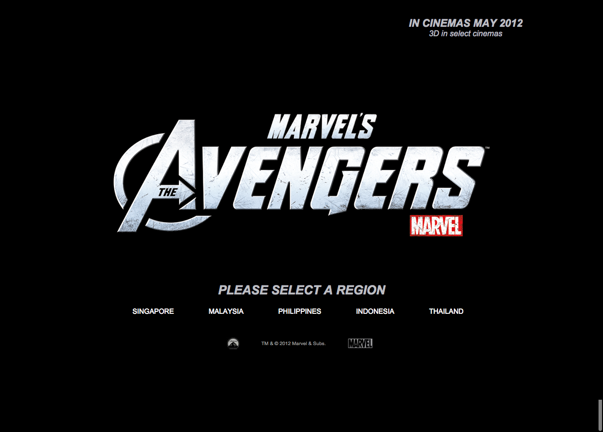 Avengers website 2012