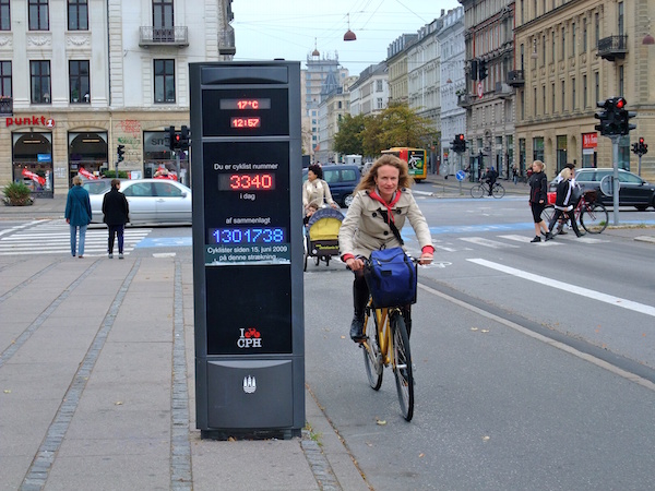 bike traffic counter in copenhagen